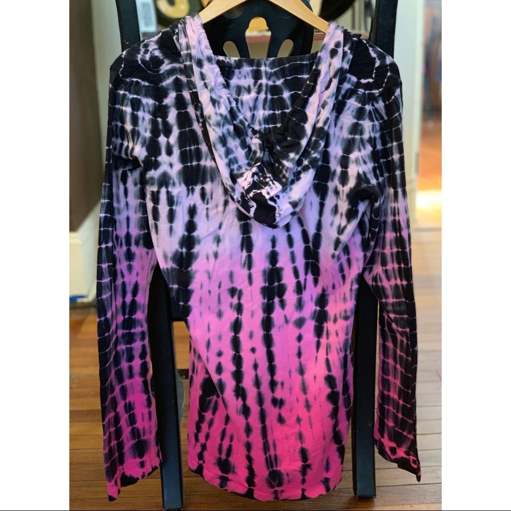 Pink and Black Tie Dye Yoga Hoodie